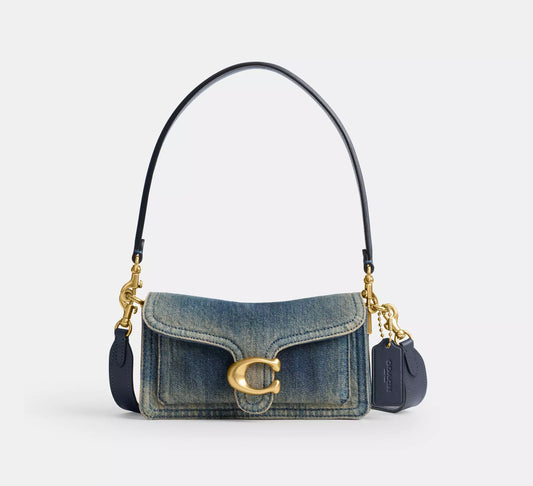 Tabby Shoulder Bag 20 In Regenerative Cotton Denim